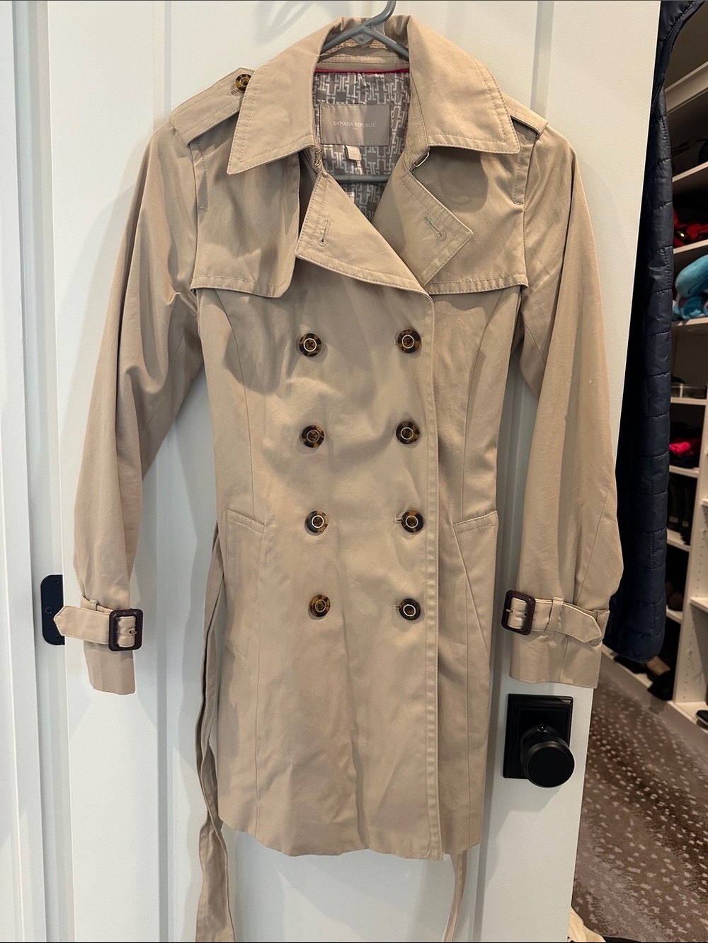 Banana Republic Tan Double-Breasted Trench Coat